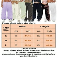 Дами Обични Еднобојни Дна Жени Дневна Товарни Панталони Врвка За Влечење Секојдневно Носете Права Нога Лабаво Вклопување Палацо