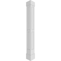 Ekena Millwork 8 W 9'H Craftsman Classic Square Non-Tapered, Double Rooted Panel Column, Standard Capital & Standard Base