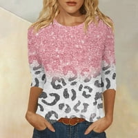 Fragarn цврста боја летни врвови за жени, женски блузи за блузи тенок фит блуза тесна обична маица розова маица, xxl