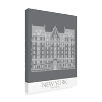 Трговска марка ликовна уметност „Newујорк зградата Дакота монохроматска„ платно уметност “од Фаб Фанки