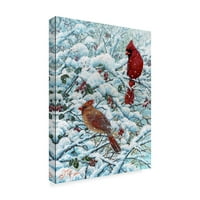 Трговска марка ликовна уметност „Зимска кардинална слика“ платно уметност од effеф Тифт