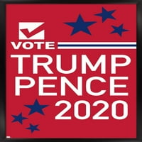 Трендови Меѓународно Гласање-Трамп Пенс Ѕид Постер 16.5 24.25.75 Црна Врамена Верзија