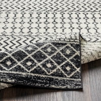 Уметнички ткајачи Елазиз Геометриска област килим, црна, 4 '6' овална