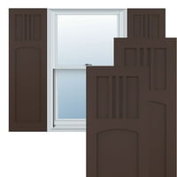 Екена Мил работник 18 W 47 H TRUE FIT PVC SAN MIGUEL MISSION Style Fixed Mount Sulters, Raisin Brown