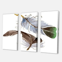 Апстрактна зелена птица пердув од крило сликарско платно уметничко печатење