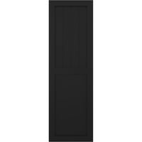 Ekena Millwork 12 W 71 H TRUE FIT PVC Farmhouse Flat Panel комбинација фиксни ролетни за монтирање, црна