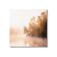 Студените индустрии кои ги надминуваат дрвјата Сончев езерски поглед на сликарството, завиткано платно печатење wallидна уметност, дизајн од Денис Браун
