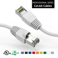 7ft Cat6A Заштитени Етернет Мрежа Подигната Кабел Бела, Пакет