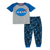 Спиј на него момчиња Наса Вселенска кошула и панталони, сет со пижами од 2 парчиња, големини 6-14