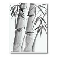 DesignArt 'Гроздобер црно -бел бамбус IV' Традиционална печатена уметност во wallидот на платно