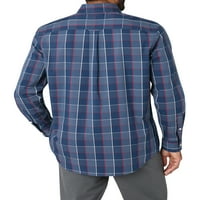 Чапс маж со долга ракав Одржлива лесна грижа ткаена кошула -големина на XS до 4xB
