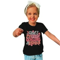 Кавеитл 11-Години Дете Бебе Момчиња Девојка Удобно Печатење Во Цврста Боја Памучна Маица Со Кратки Ракави Врвни Блузи И Кошули