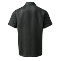 outfmvch кошули со долги ракави за мажи машки летен лежерен дизајн на печатење со пруги со точки кошула свртете јака кошули