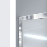 Dreamline Infinity-Z in. D in. W in. H чиста лизгачка врата за туширање во четкан никел и лево одводна бела основа