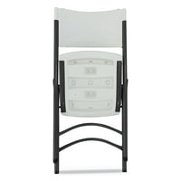Стол за преклопување на смола со премија Алера®, бело седиште бело грб, темно сива основа