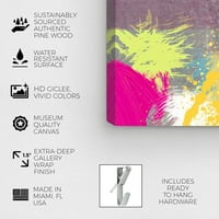 Винвуд студио Апстрактна wallидна уметност платно го отпечати „Зајдисонце“ боја - розова, жолта боја