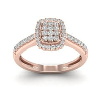 1 3CT TDW Diamond 10K розово злато смарагд облик композитен прстен за ангажман