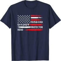 Дрво Сопруг Тато Заштитник Херој Татковци Ден Американско Знаме Маица