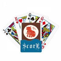Година На Тигарско Животно Кина Хороскопски Црвен Резултат Покер Играње Карти Инди Игра