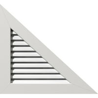 Ekena Millwork 42 W 42 H десен триаголник Gable vint - Функционален терен на десната страна, PVC Gable отвор со 1 4 рамка за
