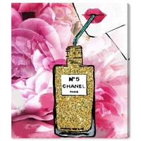 Пистата Авенија мода и глам wallид уметност платно печати „Sipping Rose“ парфеми - розови, бели