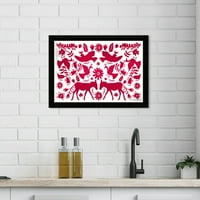Wynwood Studio отпечати силуета животни црвено цветно и ботанички флорали wallидни уметности платно печати бело 19x13