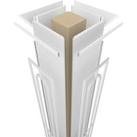 Ekena Millwork 12 W 9'H Craftsman Classic Square Non-Tapered Calico Fretwork Column W Crown Capital & Crown Base