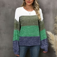 Женски Џемпери Преголем Обичен Плетен Џемпер Со Долги Ракави Лесен Џемпер Со Пуловер Што Одговара На Бојата Топ Зелена