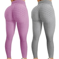 Женски Хеланки Големина Спорт Мода Плус Висок Струкога Печатење Обична Јога Висок Струк Цврста Боја Долги Панталони