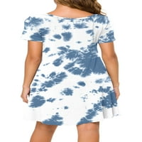 Фустани за летни обични маици со кратки ракави со кратки ракави Бохо плажа фустан