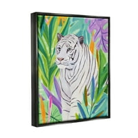Задебелена смела ботаничка тигар остава животни и инсекти кои сликаат црно лебдеј врамен уметнички печатен wallид уметност