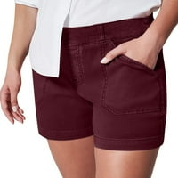 Едвинторг женски шорцеви Плус големина клиренс Модни Жени Цврсти Секојдневни Џебови Со Висок Струк Кратки панталони женски летни