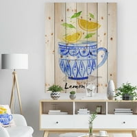 Дизајн Аарт „чај од чај од лимон“, сликање на храна, печатење на природно бор дрво