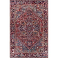 Уметнички ткајачи Ирис Медалјон област килим, црвено сина боја, 9 '12'