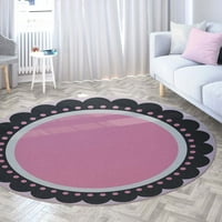 Добро ткаена чудесна бубамара марионет килим розова 5'3 тркалезен килим