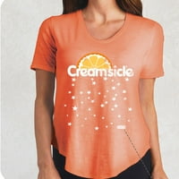 Creamsирна женска помлада графичка маица за кратки ракави