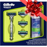 Gillette Mach Turbo Razor, Shave Gel и Gland Refills Park Pack