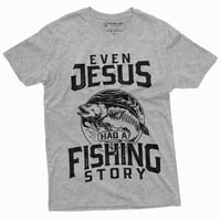 Мажите Дури И Исус Имаше Риболов Приказна Смешни Маица Рибар Новина Кошула