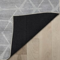 Добро ткаени апстрактни Kintsugi модерна геометриска рамна ткаенина сива 7'7 9'10 Област килим